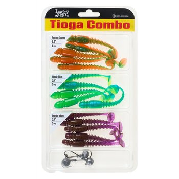 Силиконовые приманки Lucky John Tioga 3.4" 86.4мм MIX3 18шт