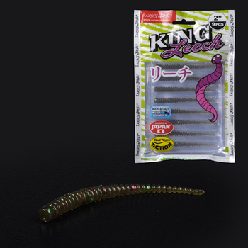 Силиконовые приманки Lucky John King Leech 2.0" 50.8мм S21 9шт