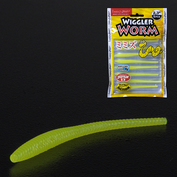 Силиконовые приманки Lucky John Wiggler Worm 2.3" 58.4мм 101 9шт