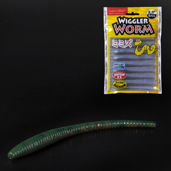 Силиконовые приманки Lucky John Wiggler Worm 2.3" 58.4мм PA16 9шт