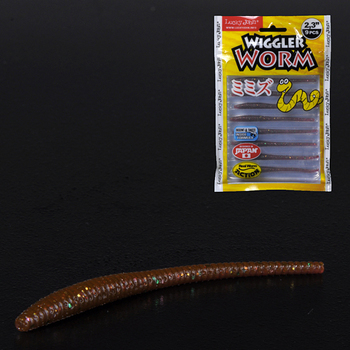 Силиконовые приманки Lucky John Wiggler Worm 2.3" 58.4мм S13 9шт