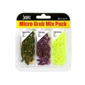 Силиконовые приманки Lucky John Micro Grub 1" 25мм MIX1 90шт