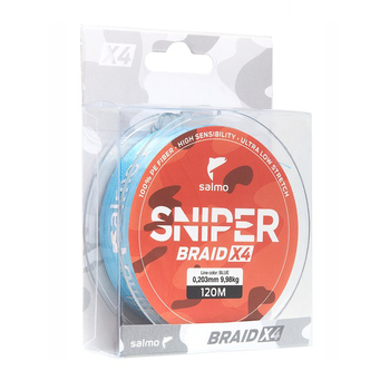 Плетеный шнур Salmo Sniper Braid 120м 0.20мм 9.98кг Blue