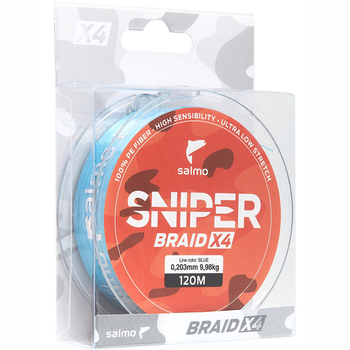 Плетеный шнур Salmo Sniper Braid 91м 0.16мм 7.70кг Blue