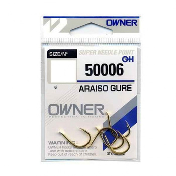 Одинарные крючки Owner 50006 Araiso Gure gold Gold №5 11шт