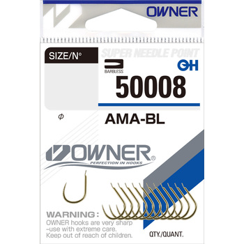 Одинарные крючки Owner 50008 Ama BL gold Gold №8 14шт