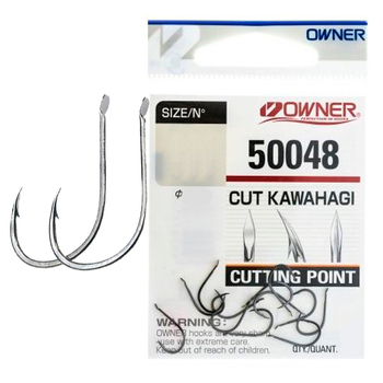 Одинарные крючки Owner 50048 Cut Kawahagi Black Chrome №7 12шт
