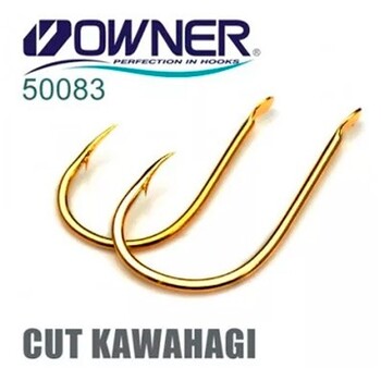 Одинарные крючки Owner 50083 Oc  Kawahagi gold Gold №4 8шт
