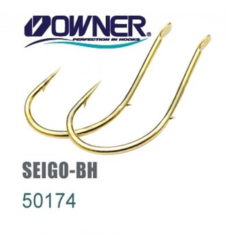 Одинарные крючки Owner 50174 Seigo-BH gold Gold №1 6шт