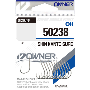 Одинарные крючки Owner 50238 Shin Kanto Sure nickel Nickel №1 9шт