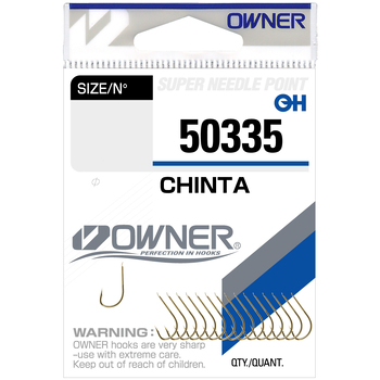 Одинарные крючки Owner 50335 Chinta gold Gold №12 16шт