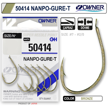 Одинарные крючки Owner 50414 Nanpo Gure-T gold Gold №7 9шт