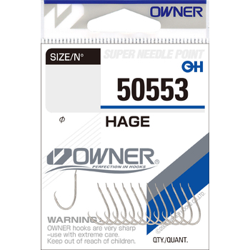 Одинарные крючки Owner 50553 Hage nickel Nickel №4 11шт