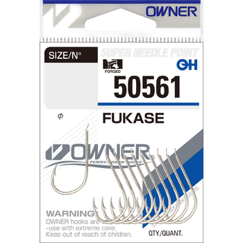 Одинарные крючки Owner 50561 Fukase nickel  Nickel №2 13шт
