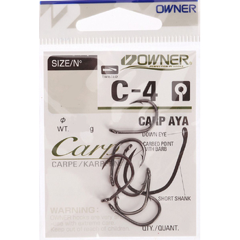 Одинарные крючки Owner 50924 Carp Aya Black Chrome №1 5шт