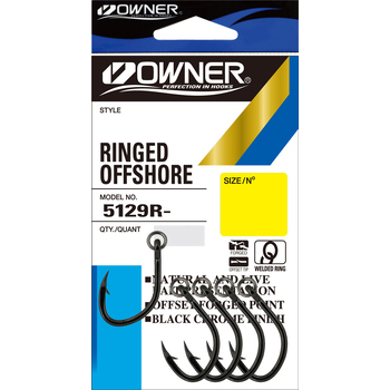 Одинарные крючки Owner 5129R Ringed Offshore Black Chrome №3/0 5шт