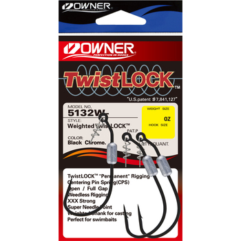 Офсетные крючки Owner Weighted Twist Lock BC черный №4/0 3шт