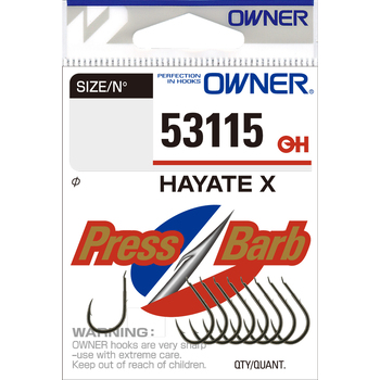Одинарные крючки Owner 53115 Hayate X sweet shrimp Никель №7 9шт