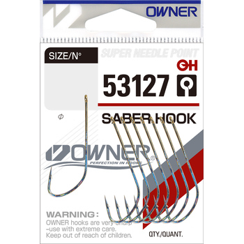 Одинарные крючки Owner 53127 Saber Hook HG HG №1 8шт