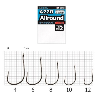 Одинарные крючки Cobra Pro Allround A220 черный №8 10шт