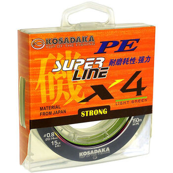 Плетеный шнур Kosadaka Super Line PE X4 6PE 300м 0.40мм 28.1кг светло-зеленый