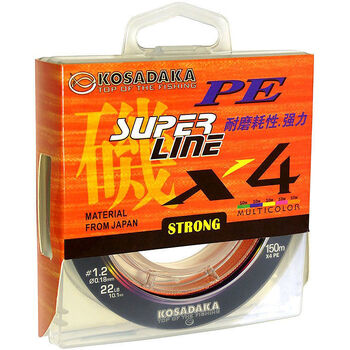 Плетеный шнур Kosadaka Super Line PE X4 3.5PE 300м 0.30мм 21.8кг мультиколор