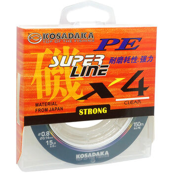 Плетеный шнур Kosadaka Super Line PE X4 6PE 150м 0.40мм 28.1кг белый
