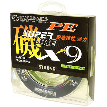 Плетеный шнур Kosadaka Super Line PE X9 0.6PE 150м 0.12мм 10.9кг светло-зеленый
