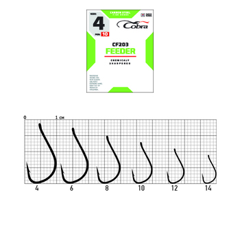 Одинарные крючки Cobra Feeder CF203 черный №10 10шт