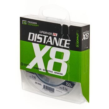 Плетеный шнур Feeder Concept Distance х8 Braid Dark Green 150м 1.0PE 0.16мм 7.9кг Dark Green