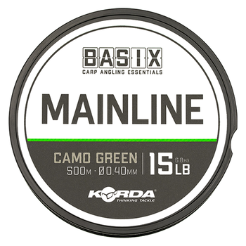 Леска Korda Basix Main Line 500м 0.40мм 6.75кг камуфляжный зеленый