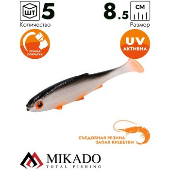 Силиконовые приманки Mikado Real Fish 85мм Orange Roach 5шт