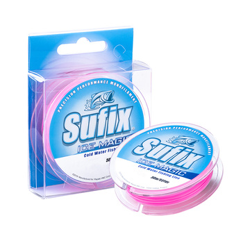 Зимняя леска Sufix Ice Magic 50м 0.225мм 4.4кг бело-розовый