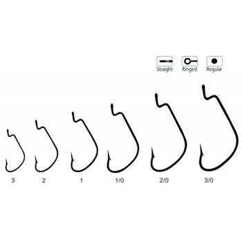 Офсетные крючки Волжанка Offset Worm черный №2 5шт