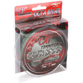 Плетеный шнур Mikado Cat Territory Octa 150м 0.70мм 76.40кг green