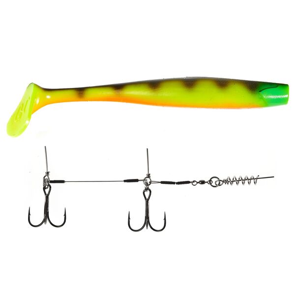 Силиконовая приманка Lucky John Kubira Swim Shad 9.0" 228.6мм PG30 1шт +Stinger L