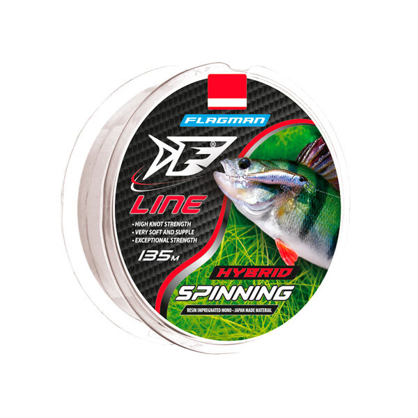 Леска Flagman F-Line Spinning 135м 0.18мм 3.4кг прозрачный
