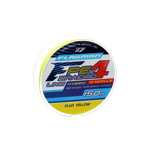 Плетеный шнур Flagman Hybrid F4 150м 0.16мм 9.1кг Fluo Yellow