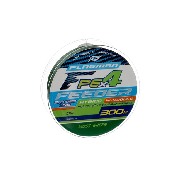 Плетеный шнур Flagman Hybrid F4 Feeder 300м 0.12мм 6.4кг Moss Green