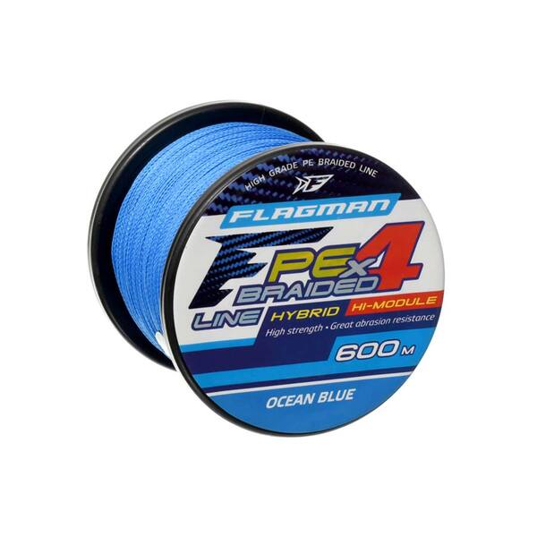 Плетеный шнур Flagman Hybrid F4 600м 0.45мм 29.5кг Ocean Blue