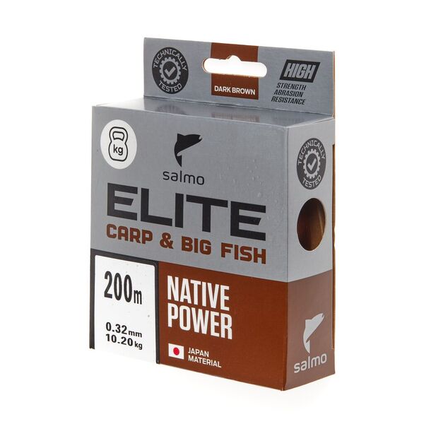 Леска Salmo Elite Carp & Big Fish 200м 0.32мм 10.20кг коричневый