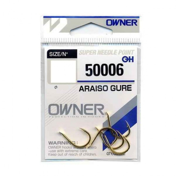 Одинарные крючки Owner 50006 Araiso Gure gold Gold №7 11шт