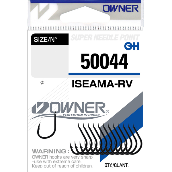 Одинарные крючки Owner 50044 Iseama Rv black Black №4/0 7шт