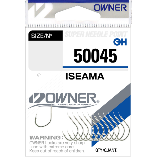 Одинарные крючки Owner 50045 Iseama nickel Nickel №1/0 9шт