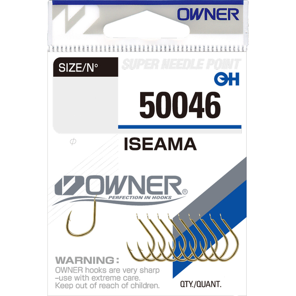 Одинарные крючки Owner 50046 Iseama gold Gold №4/0 5шт