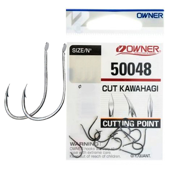 Одинарные крючки Owner 50048 Cut Kawahagi Black Chrome №7 12шт