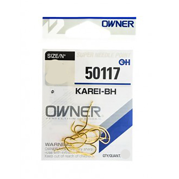 Одинарные крючки Owner 50117 Karei BH gold Gold №4 9шт