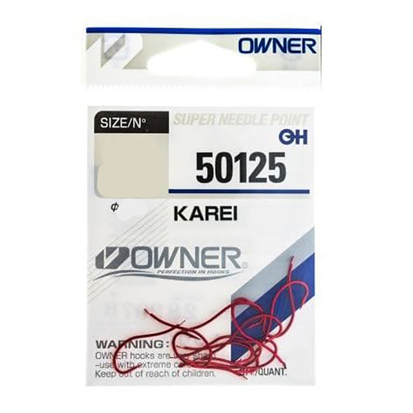 Одинарные крючки Owner 50125 Karei red Red №8 14шт