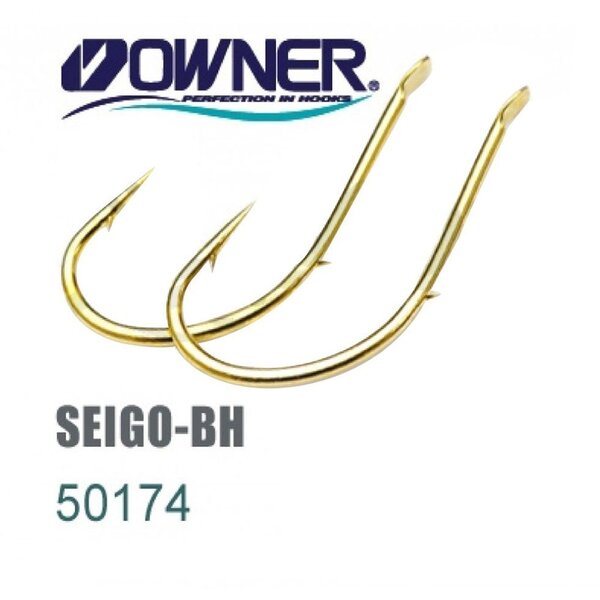 Одинарные крючки Owner 50174 Seigo-BH gold Gold №1 6шт