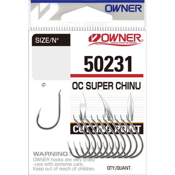 Одинарные крючки Owner 50231 Cut Super Chinu nickel Nickel №4 14шт